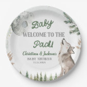 Forest Wolf Baby shower Paper Bord (Voorkant)