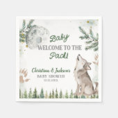 Forest Wolf Baby shower Papieren servetten (Voorkant)