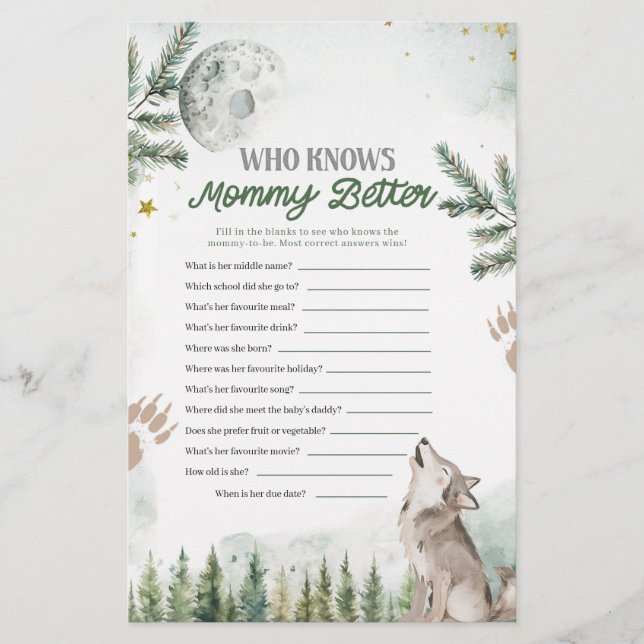 Forest Wolf die Mama Betere Spelletjes Kent (Voorkant)