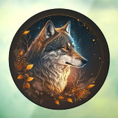 Forest Wolf Night Sky Wilderness Dierenkunst Raamsticker (Vel 3)