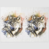 Forest Wolf Waterverf 20x30-decoupage Tissuepapier (Voorkant)