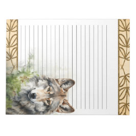 Forest Wolf Woodland Animals Natuur Theme Notitieb Notitieblok