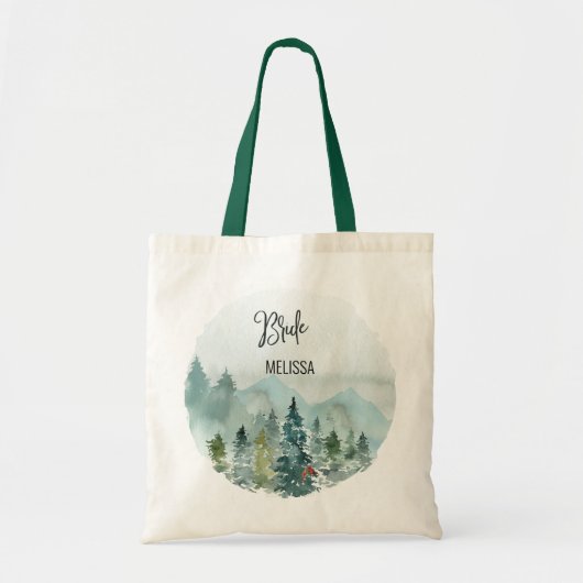 Forest Wonder Bruid Bruiloft Tote Bag (Voorkant)