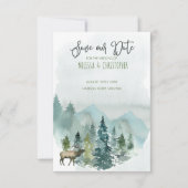 Forest Wonder Rustic Bewaar onze date uitnodiging (Voorkant)