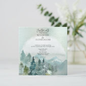 Forest Wonder Rustic Square Weddenschap Kaart (Staand voorkant)