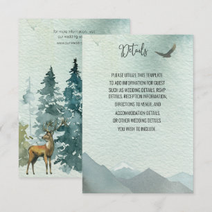 Forest Wonder rustieke dennen bruiloft details Kaa Kaart