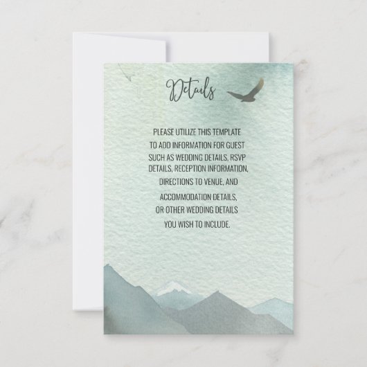 Forest Wonder rustieke dennen bruiloft details Kaa Kaart (Voorkant)