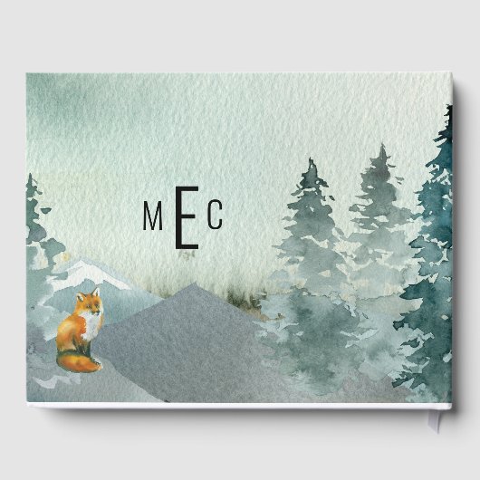 Forest Wonder Wedding Memory Gastenboek Monogram (Achterkant)