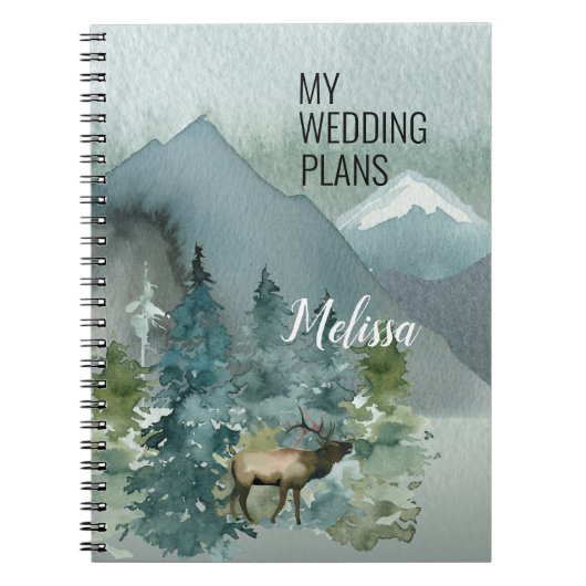 Forest Wonder Wedding Planner Naam Notitieboek (Voorkant)