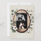 Forest Wood Eucalyptus & Cotton Rustic Verloving Kaart (Achterkant)