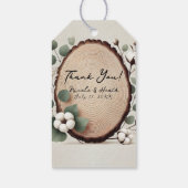 Forest Wood Eucalyptus & Cotton Rustic Wedding Cadeaulabel (Achterkant)