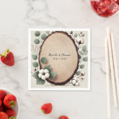 Forest Wood Eucalyptus & Cotton Rustic Wedding Servet (Insitu)