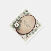 Forest Wood Eucalyptus & Cotton Rustic Wedding Servet (Hoek)