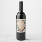 Forest Wood Eucalyptus & Cotton Rustic Wedding Wijn Etiket (Voorkant)