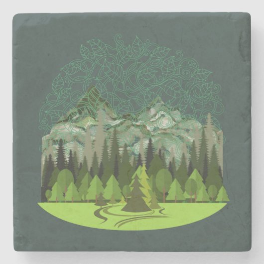 Forest, Wood, Nature Stenen Onderzetter (Voorkant)