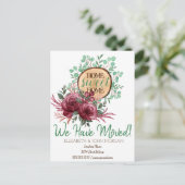 Forest Wood Theme, Flowers Home Sweet Home Aankondigingskaart (Staand voorkant)