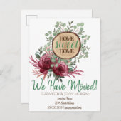 Forest Wood Theme, Rozen Home Sweet Home Aankondigingskaart (Voorkant / Achterkant)