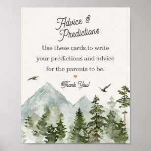 Forest Woodland advies voor baby shower teken Poster