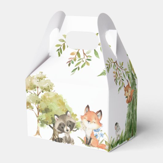 Forest Woodland Animal Baby shower Bedankdoosjes (Achterkant)