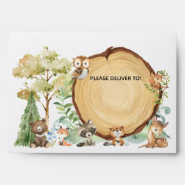 Forest Woodland Animal Baby shower Envelop