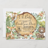 Forest Woodland Animal Baby shower Kaart (Voorkant)