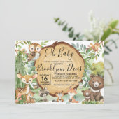 Forest Woodland Animal Baby shower Kaart (Staand voorkant)