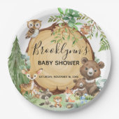 Forest Woodland Animal Baby shower Papieren Bordje (Voorkant)