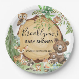 Forest Woodland Animal Baby shower Papieren Bordje