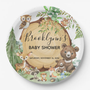 Forest Woodland Animal Baby shower Papieren Bordje