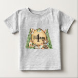 Forest Woodland Animal Birthday shirt<br><div class="desc">Forest Woodland Collectie Personaliseer dit voor je kindbos verjaardagsfeestje Custom the Monogram and name Great Affordable Personalized gift for a Birthday Child Feit schattig Woodland animals</div>