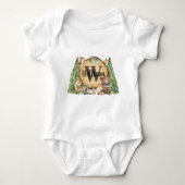 Forest Woodland Animal Monogram Baby Romper (Voorkant)