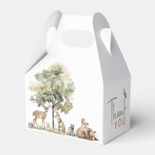 Forest Woodland Animals Adventure Baby shower Bedankdoosjes (Achterkant)