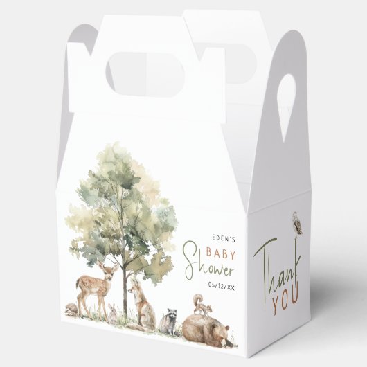 Forest Woodland Animals Adventure Baby shower Bedankdoosjes (Geopend)