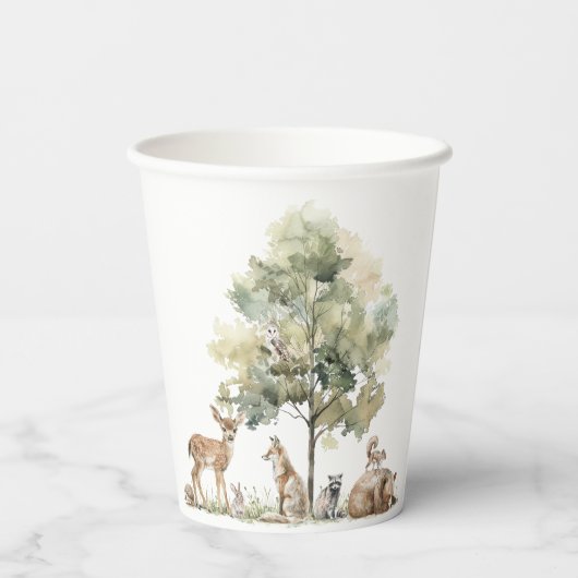 Forest Woodland Animals Adventure Baby shower Papieren Bekers (Achterkant)