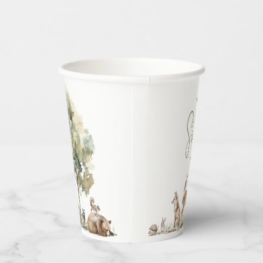 Forest Woodland Animals Adventure Baby shower Papieren Bekers (Rechts)
