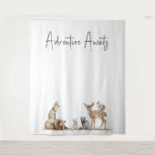 Forest Woodland Animals Adventure wacht op achterg Wandkleed (Voorkant)