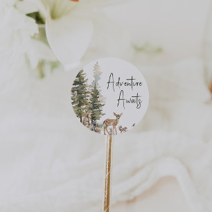 Forest Woodland Animals Adventure wacht op gunst Ronde Sticker