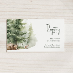 Forest Woodland Animals Baby Registry Informatiekaartje