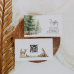 Forest Woodland Animals Baby Registry QR-code Informatiekaartje<br><div class="desc">Introductie van onze bosbeboste dieren baby register QR code bijsluiter kaart, perfect voor een leuke en grillige viering! Met een waterverf bos verhaal thema met schattige wezens zoals een vos, bruin beer, konijntje, en herten, is het geweldig voor een genderneutrale douche. Dit bohemien-geïnspireerde ontwerp zet een zoete en eenvoudige scène...</div>