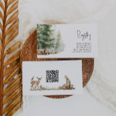 Forest Woodland Animals Baby Registry QR-code Informatiekaartje
