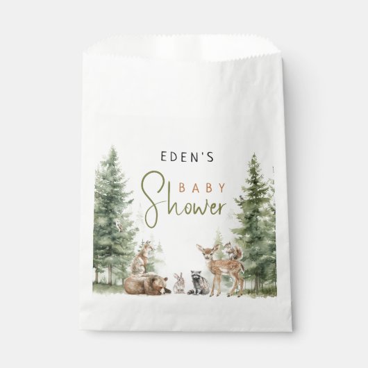 Forest Woodland Animals Baby shower Bedankzakje (Voorkant)