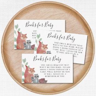 Forest Woodland Animals Baby shower boeken voor Ba Informatiekaartje