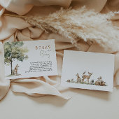 Forest Woodland Animals Baby shower boeken voor Ba Informatiekaartje