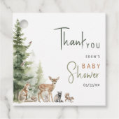 Forest Woodland Animals Baby shower Dank u Bedankjes Labels (Voorkant)