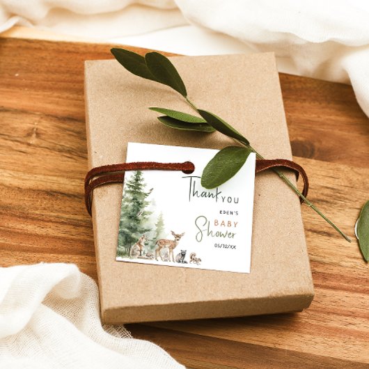 Forest Woodland Animals Baby shower Dank u Bedankjes Labels