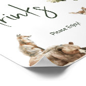 Forest Woodland Animals Baby shower Drinken teken Poster (Hoek)