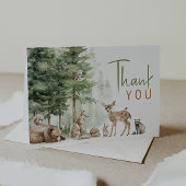 Forest Woodland Animals Baby shower gevouwen Bedankkaart