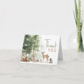 Forest Woodland Animals Baby shower gevouwen Bedankkaart (Voorkant)