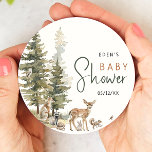 Forest Woodland Animals Baby shower Ronde Kartonnen Onderzetter<br><div class="desc">Introductie van onze bosdieren baby shower rond papier onderzetter – ideaal voor een leuk en grillig feest! Met een modern waterverf bosthema met schattige dieren zoals een vos, bruin beer, konijn en hert, is het geweldig voor een genderneutrale douche. Dit bohemien ontwerp zet een zoete en eenvoudige scène met zijn...</div>