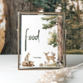 Forest Woodland Animals Baby shower Voedselbord Poster